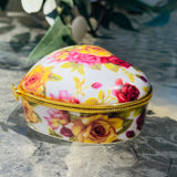 Vintage Lily Creek Gold Rose Floral You are Special Heart Trinket Keepsake Box