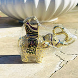 New Art Form Elephant Pachyderm Parade Gold Tone Enamel & Rhinestone Trinket Box