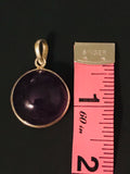 Vintage Sterling Silver 925 Amethyst Circular 23mm Round Stone Circle Pendant