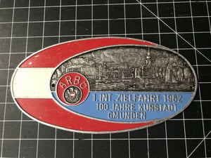 Int. Zielfahrt 1962 100 Jahre Kurstadt Gmunden Car Badge