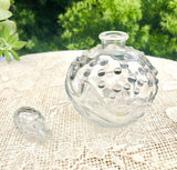 Vintage Glass Splashing Wave Design Perfume Bottle Made In France