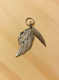 Vintage 925 Sterling Silver Feather wing Dangle Pendant Feathers Charms 5.23g