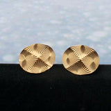 La Mode Goldtone Fan Design Cufflinks