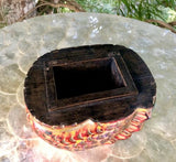 Rare Antique Dragon Teakwood Hand Carved Wood Stash Snuff Trinket Box