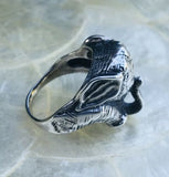 Vintage Sterling High Relief Detailed 3D Elephant Ring Size 8.5
