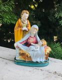 Vintage Signed Art Japan Porcelain Ceramic Christian Nativity Scene Jesus Manger