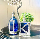 French Antique Filigree Perfume Bottle LT Piver Paris Blue Glass Set Lot of 2