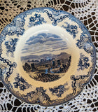 Vintage Porcelain Blue White Johnson Bros International Landmarks Dish Plate Set