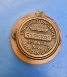 Vintage Brass Water Meter Cover Wood Mounted Worthington Gamon Newark N.J USA