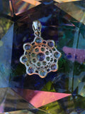 Sterling Silver Signed 925 Thailand Multi Color Gem Stone Floral Pendant 5.44g