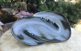 Vintage Frankoma Pottery F203 Teardrop Ashtray Blue Woodland Moss Ash Tray