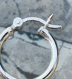 Dainty Sterling Silver 925 Hoops Mini Small Petite Hoop Pierced Earrings 1.4g