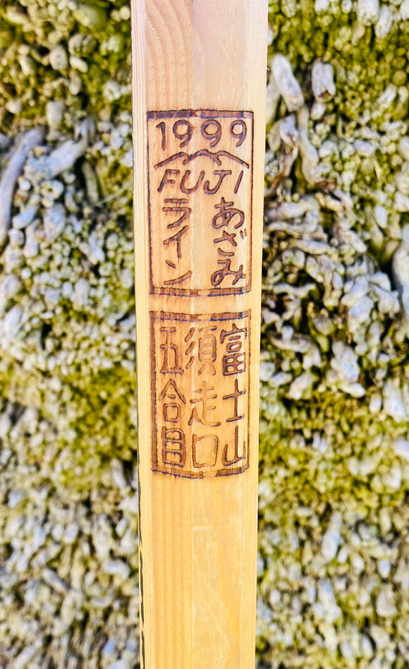 Vintage Wood Carved Great Wall of China Fuji Mountain 1999 Walking Stick