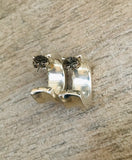 Vintage Large Thick Chunky Sterling Silver Hoop Hoops Pierced Earrings 14.5 grams