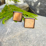 Vintage Silver Plated Abalone Mother of Pearl Square Mens Cufflinks 9.7g