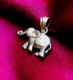 Vintage Sterling Silver 925 Happy Elephant Good Luck Pendant Charm