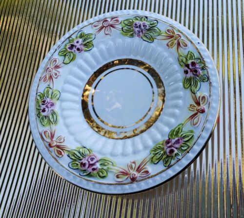 Vintage CAPODIMONTE Floral Dish Made In Italy