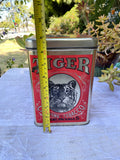 Vintage Bright Tiger Chewing Tobacco 5 Cent Cheinco Ad Metal Container Tin