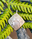 Sterling Silver 925 Flower of Life Diamond Shape Geometric Vintage Charm Pendant