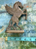 Vintage Brass Pegasus Winged Horse Standing On Base