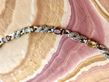 Sterling Silver 925 Multi Color Gem Stone Link Designer R China Bracelet