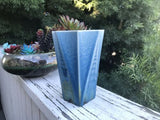 Vintage McCull Pottery Blue Glaze Vase