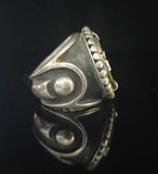 Handcrafted Steampunk Chunky Sterling Silver Ring Watch Size 5.5 Bootleg Jewelry Brand