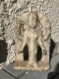 Antique Vishnu Hindu Diety Carved Alabaster Stone Statue Figurine
