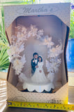 Vintage Martha’s Porcelain Bride & Groom Flower Arch Wedding Cake Topper