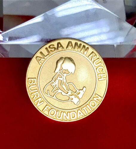 Authentic Alisa Ann Ruch Burn Foundation Gold Tone Pin Badge