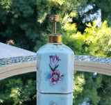 Antique Signed Ceramic Floral Atomizer Perfume Bottle