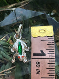 Vintage Sterling Silver 925 Red Green Enamel Frog Charm Pendant