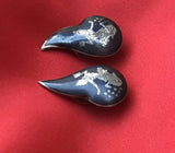 Vintage Siam Sterling Silver Signed Tear Clip On Earrings