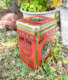 Vintage Bright Tiger Chewing Tobacco 5 Cent Cheinco Ad Metal Container Tin