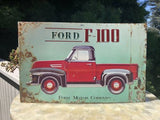 Vintage Ford F-100 Truck Ford Motor Company Metal Sign