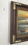Signed Stevens Certified Original Oil on Canvas Ocean Boat Seascape Painting