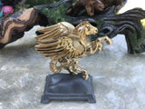 Signed Carver E. Tripp # 554 Gold Leaf + Pewter Pegasus Winged Horse Statue