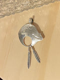 LEX Native American Sterling Silver Signed 925 Feather Animal Charm Pendant 3.3g
