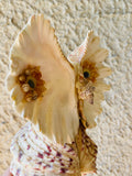 Vintage Artisan Hand Made Sea Shell Owl Figurine Decorative Art