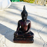 Vintage Wood Carved Thai Sitting Buddha Meditation Art Figurine Made in Thailand