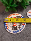 Vintage Political Buttons 1980-84 Ronald Reagan and George Bush Lot of 5