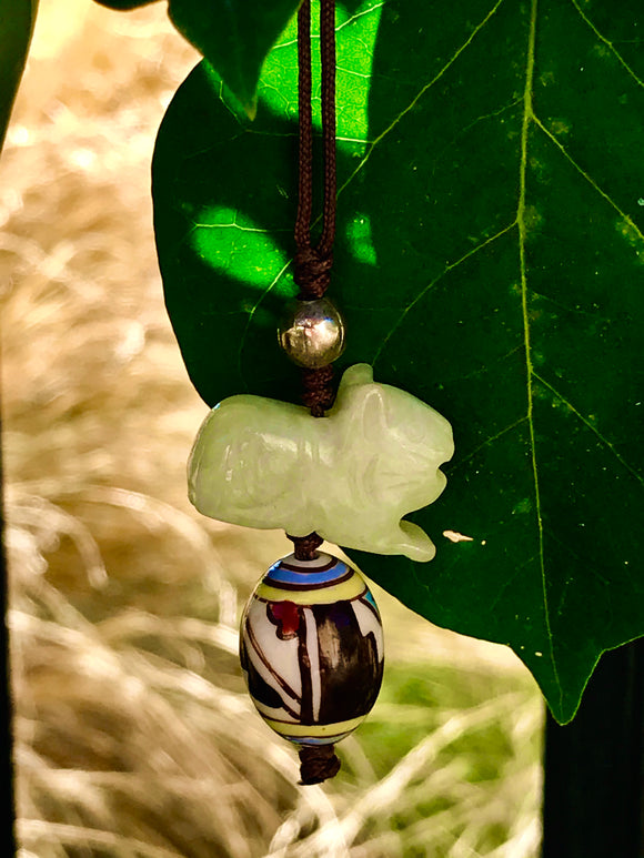 Vintage Genuine Jade Green Jadeite Tested Stone Bead Necklace