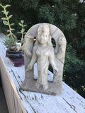 Antique Vishnu Hindu Diety Carved Alabaster Stone Statue Figurine