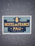 Hotel De France Pau Place Royale French Advertising Luggage Label Sticker