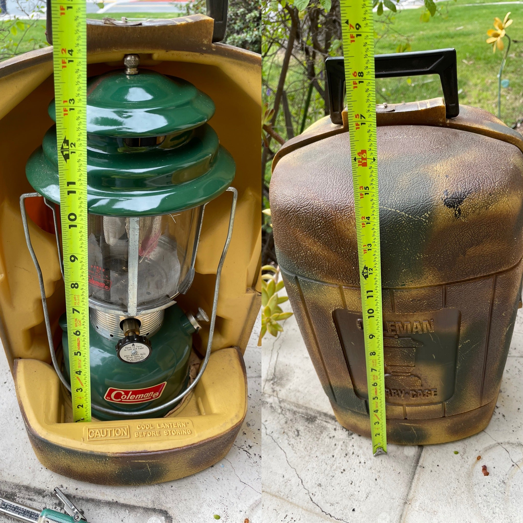 Vintage Coleman Pyrex Glass Globe Metal Kerosene Lantern & Camo Carryi –  Buy The Way Artiques