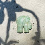 Vintage Artisan Carved Green Jade Jadeite Stone Elephant Charm Pendant