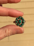 Vintage Sterling Silver 925 Blue Green Turquoise Stone Ring 4.62g Size 9.75