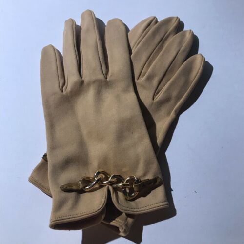 Rare Color Beige Kay Fuchs Cotton Womens Fashion Gloves Made In Germany Sz7