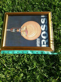 Ad Drink Aperitif blue swirl Rossi Orange Bottle Turin Italy gold tone Frame