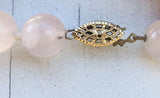 14/20 K Gold Vintage Pink Stone Rose Quartz 10mm Round Bead Knotted Necklace